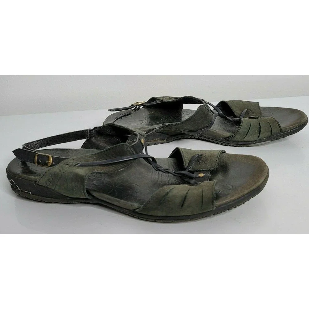MERRELL Womens Size 7 Braided Black Slip‎ On Strappy Sandals Shoes